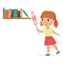 پیش‌نمایش فایل girl-dusting-book-shelf-9204987 از پک کودکان در حال نظافت