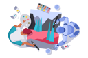 پیش‌نمایش فایل robot-and-artist-draw-picture-11638588 از پک ربات نقاش
