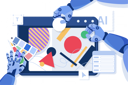 پیش‌نمایش فایل robot-arms-create-content-with-geometric-shapes-11638589 از پک ربات نقاش