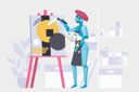 پیش‌نمایش فایل robot-artist-painting-creative-picture-on-easel-11638591 از پک ربات نقاش