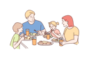 پیش‌نمایش فایل family-having-dinner-together-9448685 از پک خانواده و والدین