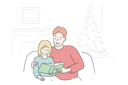 پیش‌نمایش فایل father-and-daughter-reading-book-9448669 از پک خانواده و والدین