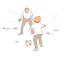 پیش‌نمایش فایل father-playing-football-with-son-9448671 از پک خانواده و والدین