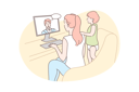 پیش‌نمایش فایل father-talking-with-his-family-by-video-call-9448674 از پک خانواده و والدین