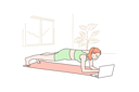 پیش‌نمایش فایل woman-practicing-yoga-from-online-tutorial-9451395 از پک ورزش و تناسب اندام