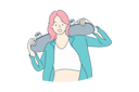 پیش‌نمایش فایل girl-with-skateboard-9451374 از پک ورزش ها