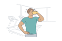 پیش‌نمایش فایل man-drinking-protein-shake-at-gym-9451370 از پک ورزش ها