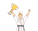 پیش‌نمایش فایل female-karate-champion-celebrating-trophy-9451352 از پک ورزش و تناسب اندام