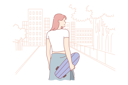 پیش‌نمایش فایل girl-with-skateboard-9451345 از پک ورزش و تناسب اندام