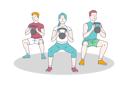 پیش‌نمایش فایل people-doing-exercise-at-gym-by-lifting-weight-ball-9451340 از پک ورزش و تناسب اندام