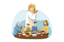 پیش‌نمایش فایل christian-family-prays-together-at-meal-9448608 از پک دین