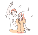پیش‌نمایش فایل man-and-girl-listening-music-10063450 از پک سرگرمی