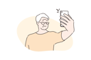 پیش‌نمایش فایل old-man-taking-selfie-in-mobile-10063435 از پک سرگرمی
