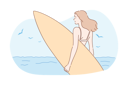 پیش‌نمایش فایل woman-holding-surfing-board-10063436 از پک سرگرمی