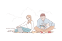 پیش‌نمایش فایل young-woman-and-man-preparing-exam-in-park-10063445 از پک سرگرمی