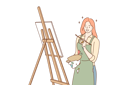 پیش‌نمایش فایل female-painter-with-paint-brush-making-painting-10063460 از پک سرگرمی‌ها و سفر