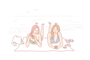 پیش‌نمایش فایل happy-two-girls-lying-on-ocean-beach-sunbathing-together-10063478 از پک سرگرمی‌ها و سفر