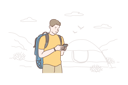 پیش‌نمایش فایل man-communicating-with-friends-on-mobile-10063456 از پک سرگرمی‌ها و سفر
