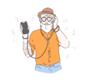 پیش‌نمایش فایل old-hipster-listening-to-music-10063476 از پک سرگرمی‌ها و سفر