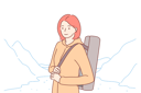 پیش‌نمایش فایل young-woman-hiker-tourist-with-backpack-standing-in-mountain-valley-10063471 از پک سرگرمی‌ها و سفر