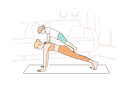 پیش‌نمایش فایل fitness-trainer-is-giving-training-to-her-client-10063578 از پک ورزش و تناسب اندام