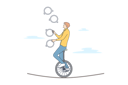 پیش‌نمایش فایل man-is-juggling-on-bicycle-10063564 از پک ورزش و تناسب اندام