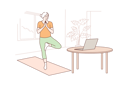 پیش‌نمایش فایل woman-doing-yoga-from-online-videos-10063573 از پک ورزش و تناسب اندام