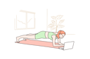 پیش‌نمایش فایل young-lady-is-doing-exercise-from-online-videos-10063569 از پک ورزش و تناسب اندام