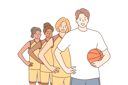 پیش‌نمایش فایل basketball-team-with-coach-10063585 از پک فعالیت ورزشی
