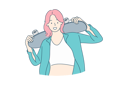 پیش‌نمایش فایل girl-teenager-stands-with-skateboard-looks-straight-at-camera-10063605 از پک فعالیت ورزشی