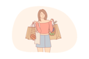 پیش‌نمایش فایل woman-with-grocery-bags-10704331 از پک خرید