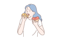 پیش‌نمایش فایل woman-eating-donuts-10704058 از پک غذا