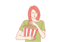 پیش‌نمایش فایل woman-eating-popcorn-10704074 از پک غذا