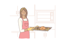 پیش‌نمایش فایل woman-holding-hot-tray-baked-chicken-10704070 از پک غذا