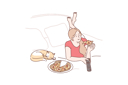پیش‌نمایش فایل young-girl-lies-on-bed-with-cat-eats-pizza-and-watching-television-10704081 از پک غذا