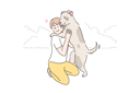 پیش‌نمایش فایل boy-is-hugging-his-pet-dog-10693669 از پک کودکان