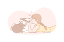 پیش‌نمایش فایل girl-is-playing-with-her-dog-10693670 از پک کودکان