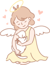 پیش‌نمایش فایل woman-with-angel-wings-hugs-her-rabbit-10693671 از پک کودکان