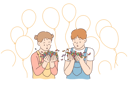 پیش‌نمایش فایل friends-are-blowing-confetti-poppers-10693741 از پک کودکان