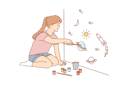 پیش‌نمایش فایل girl-is-painting-astronomical-objects-10693745 از پک کودکان