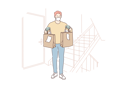 پیش‌نمایش فایل boy-is-delivering-shopping-bags-in-pandemic-10694431 از پک تحویل