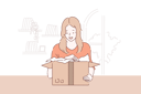 پیش‌نمایش فایل customer-is-unboxing-parcel-10694427 از پک تحویل