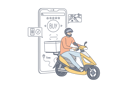 پیش‌نمایش فایل delivery-boy-is-delivering-goods-at-faster-rate-10694397 از پک تحویل