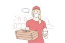 پیش‌نمایش فایل girl-is-doing-food-delivery-10694403 از پک تحویل