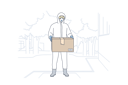پیش‌نمایش فایل man-is-delivering-box-in-pandemic-situation-10694432 از پک تحویل