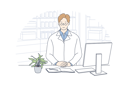 پیش‌نمایش فایل pharmacist-giving-medical-advice-10695510 از پک پزشکی