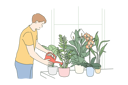 پیش‌نمایش فایل boy-is-watering-plants-10704827 از پک کارگران