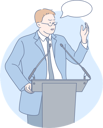 پیش‌نمایش فایل businessman-is-giving-speech-on-podium-10704790 از پک کارگران