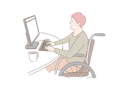 پیش‌نمایش فایل disabled-man-is-working-on-laptop-10704730 از پک کارگران