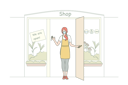 پیش‌نمایش فایل girl-is-greeting-customers-to-visit-her-shop-10704737 از پک کارگران